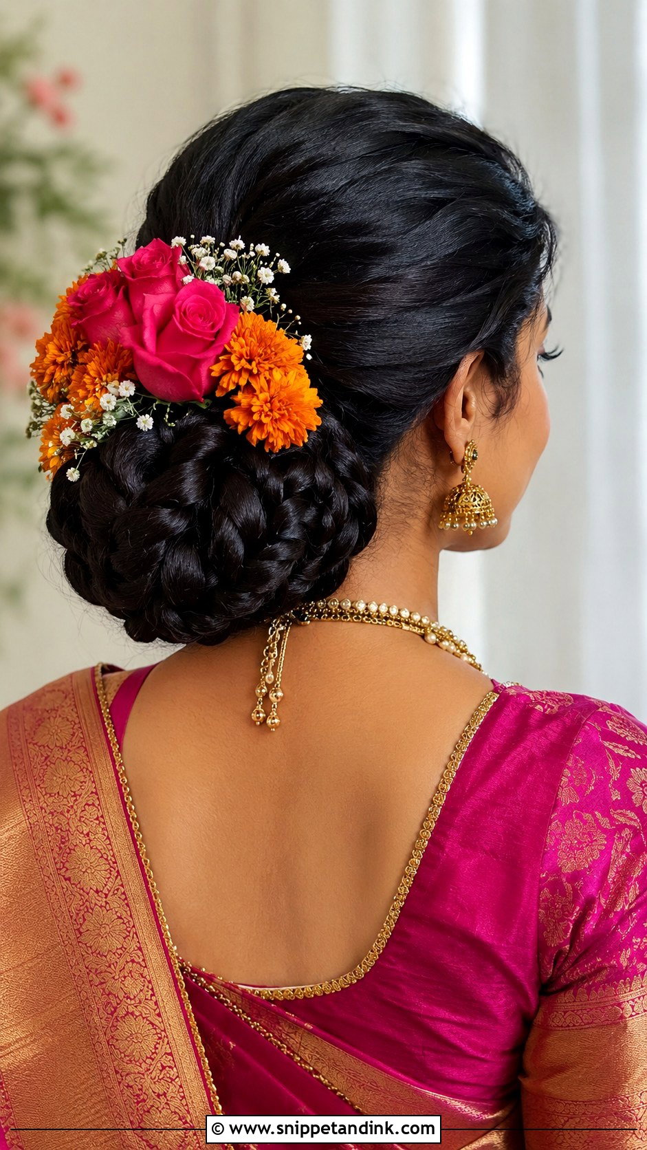 Braided Crown With Open Hair - Snippet and Ink - 25 Indian Wedding Hairstyles for Long Hair
