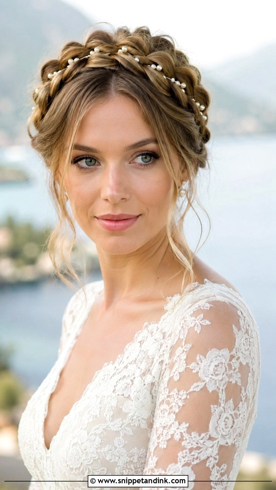 Braided Crown With Pearls - Snippet and Ink - 20 Wedding Hairstyles with Pearls