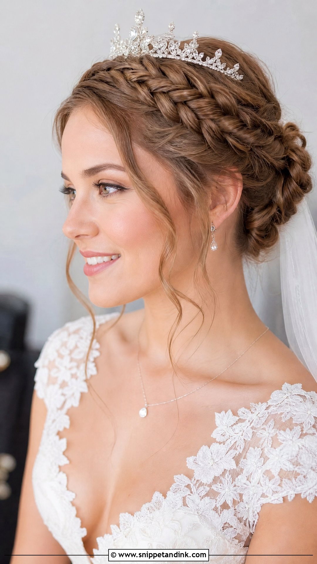 Braided Crown With Tiara - Snippet and Ink - 20 Christian Bride Hairstyle with Crown Ideas