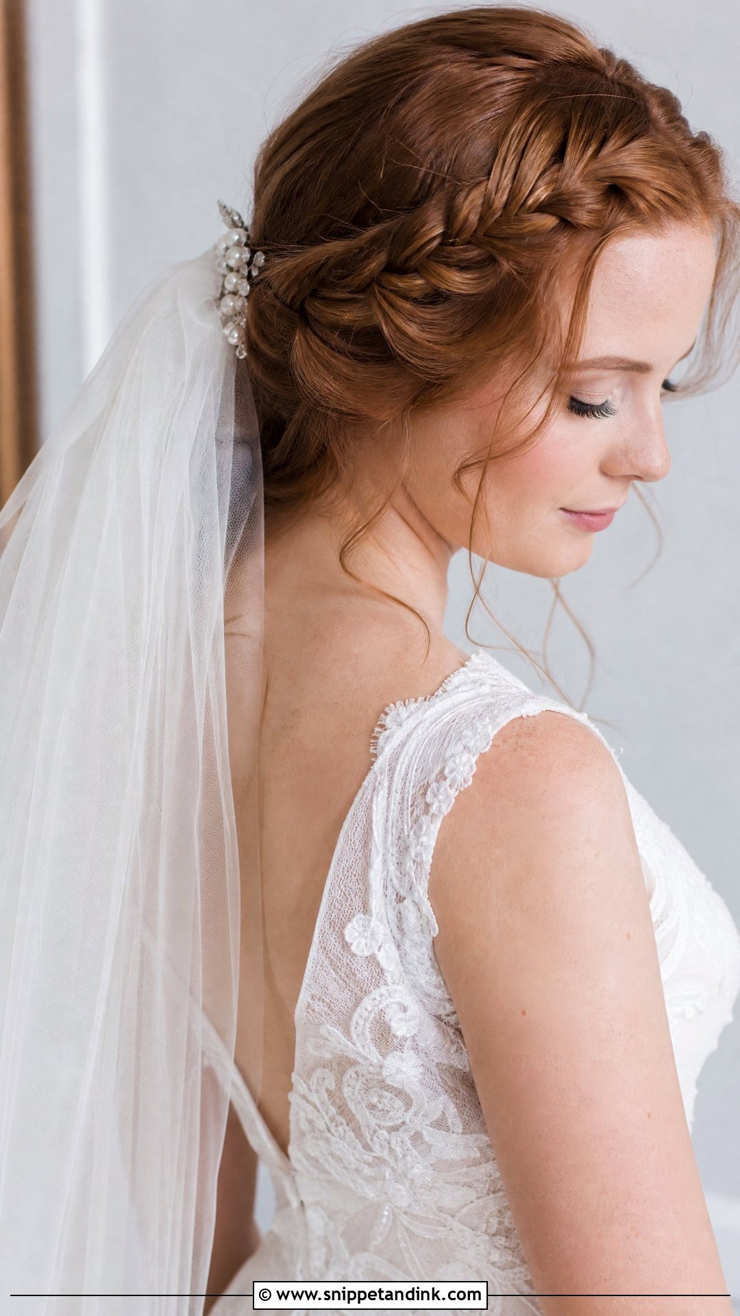 Braided Crown With Veil - Snippet and Ink - 20 Bridal Hair Braids