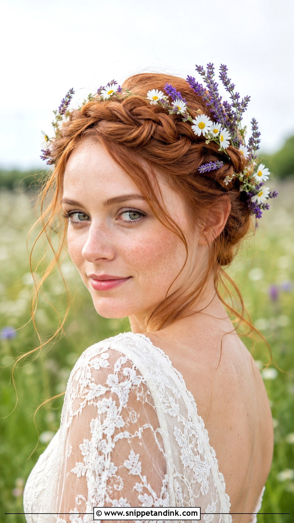 Braided Crown With Wildflowers - Snippet and Ink - 25 Bridal Hair with Flowers