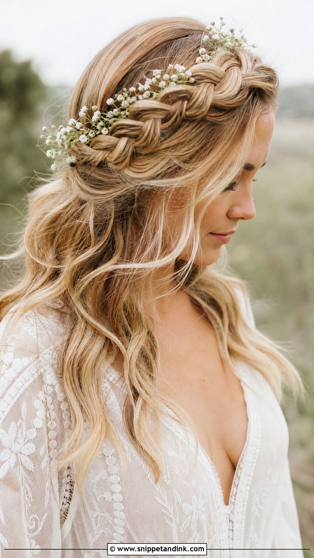 Braided Crown for Brides - Snippet and Ink - 20 White Wedding Hairstyles