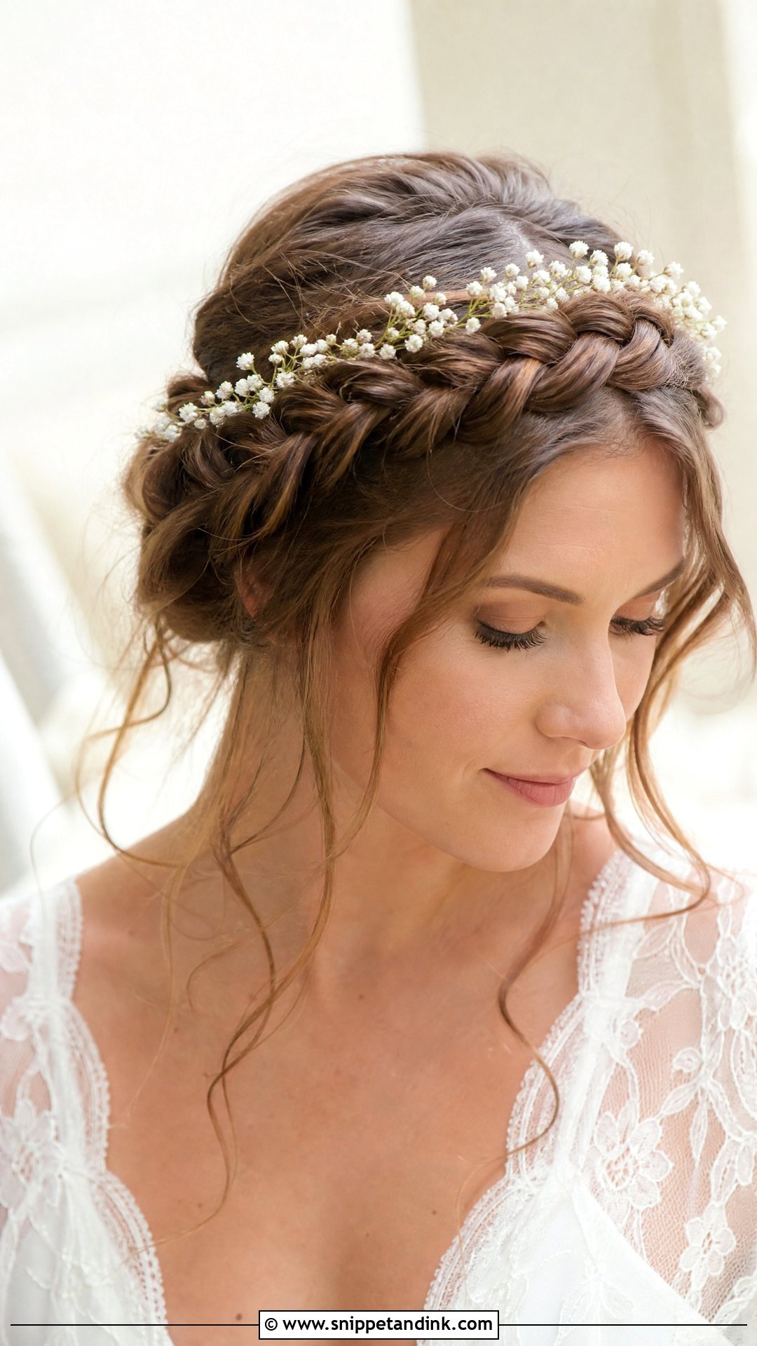 Braided Crown for Brides - Snippet and Ink - 30 Glam Bridal Hair Ideas