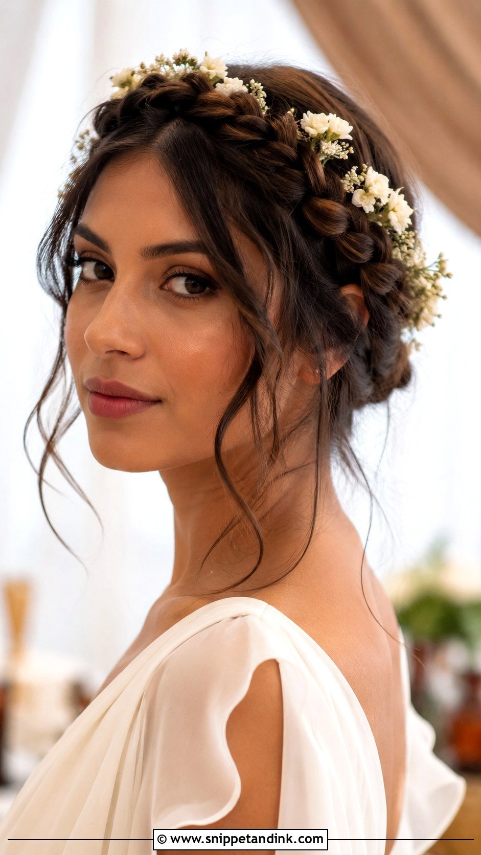 Braided Crown for Engagement - Snippet and Ink - 20 Hairstyle for Engagement Look Ideas