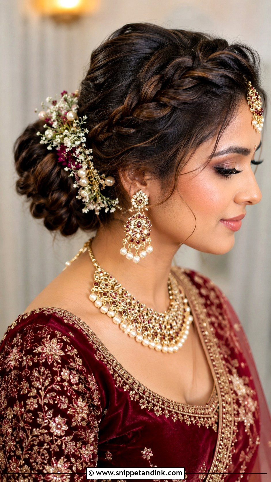 Braided Crown for Indian Bride - Snippet and Ink - 20 Hair Do for Indian Wedding Ideas