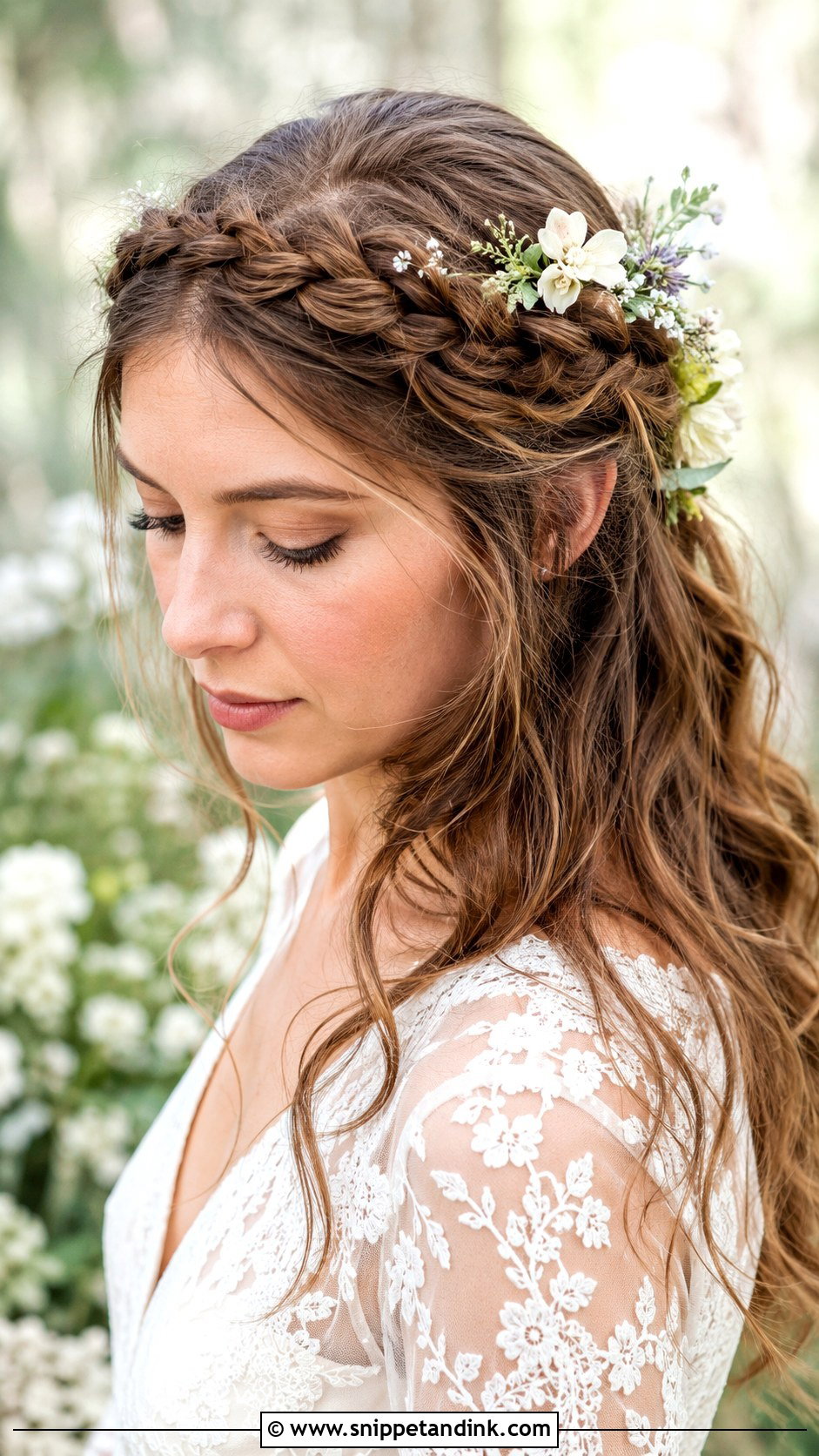 Braided Crown for Long Hair - Snippet and Ink - 30 Hairstyles for Long Hair Wedding