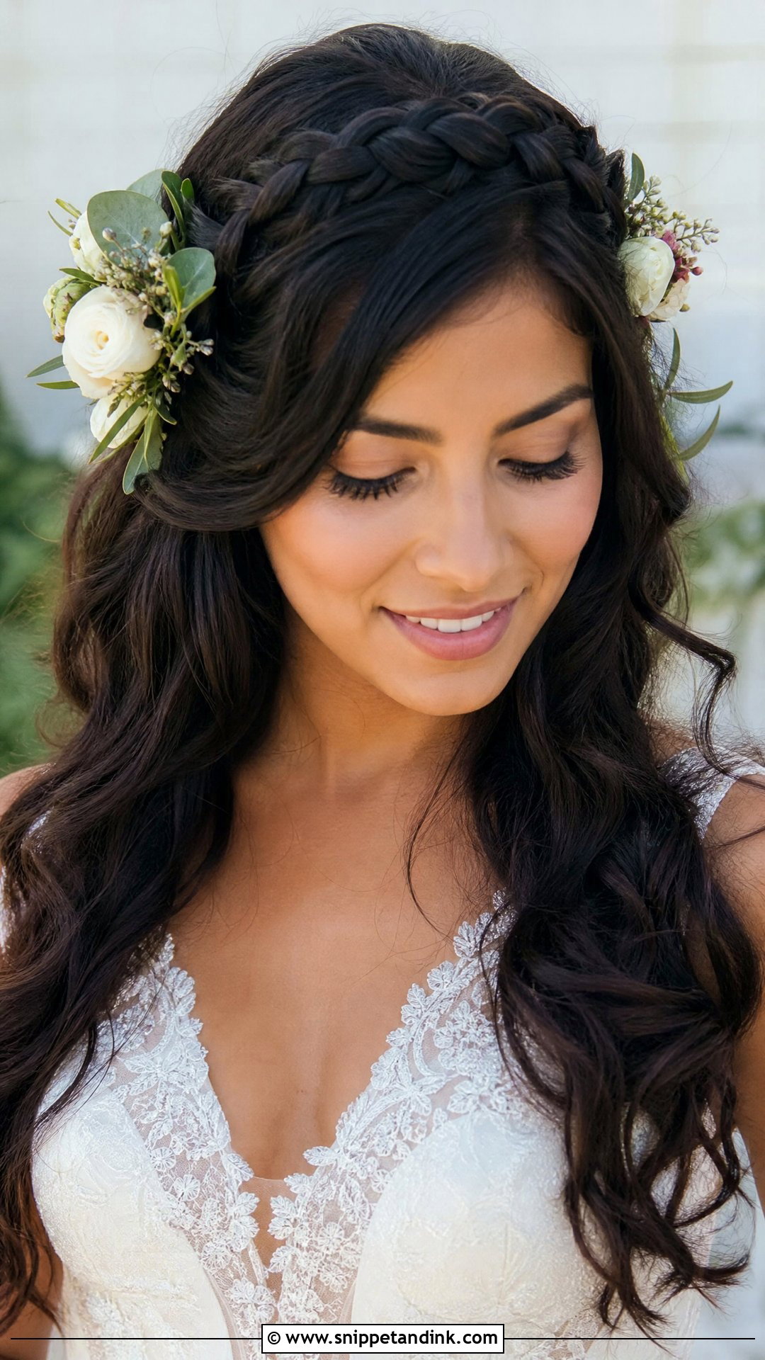Braided Crown for Long Hair - Snippet and Ink - 20 Bridal Hairstyle for Long Hair Ideas