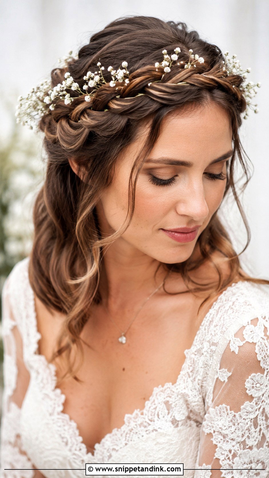 Braided Crown for Medium Length Hair - Snippet and Ink - 25 Medium Length Bridal Hairstyles