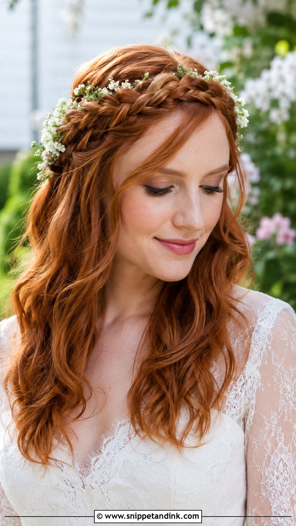 Braided Crown for Red Hair - Snippet and Ink - 20 Red Hair Wedding Ideas