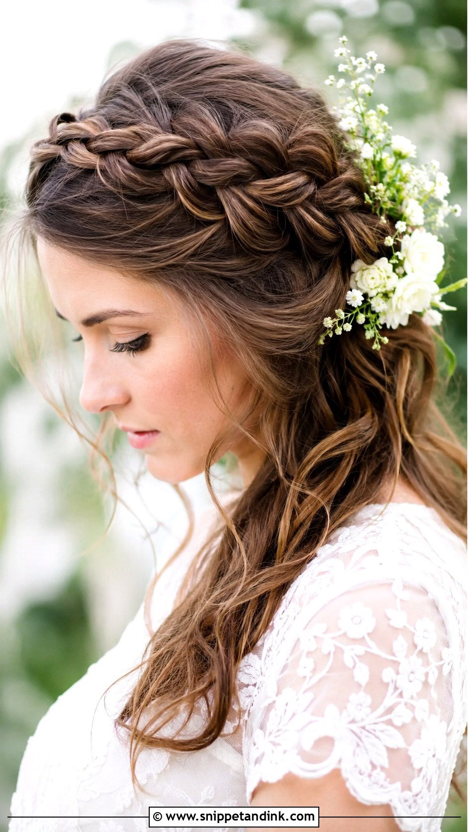 Braided Crown for Round Faces - Snippet and Ink - 25 Wedding Hairstyles for Round Faces