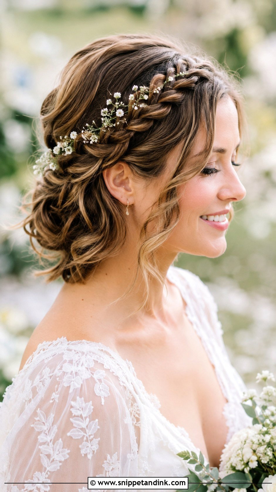Braided Crown for Short Hair - Snippet and Ink - 25 Hairstyles for Short Hair for Wedding