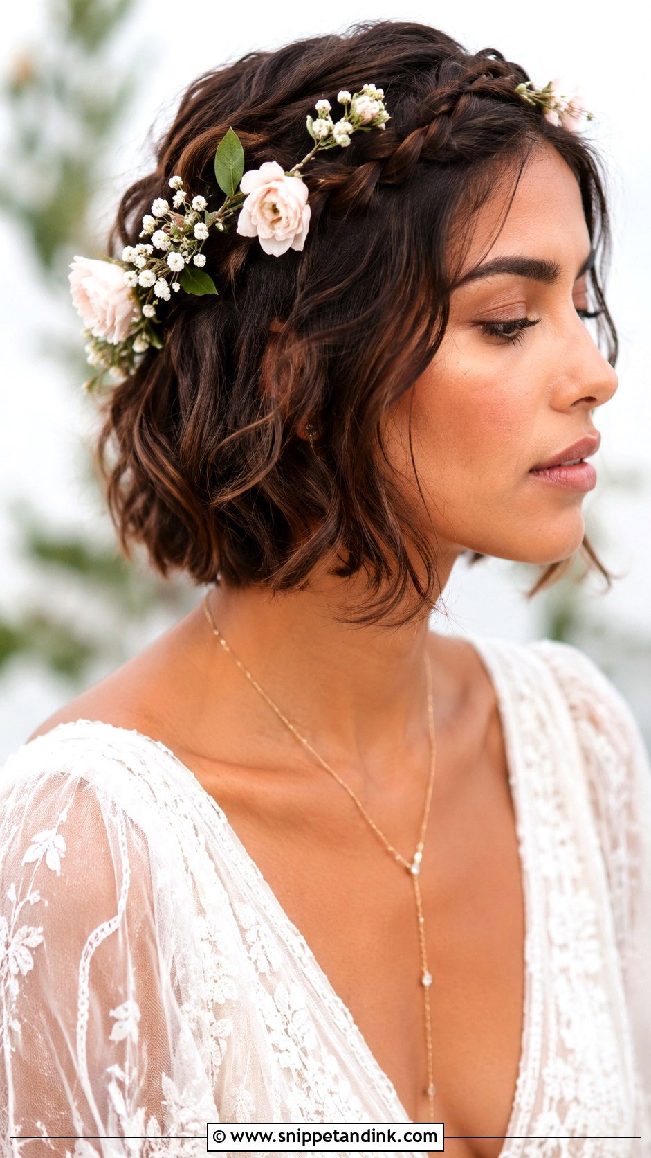 Braided Crown for Short Hair - Snippet and Ink - 25 Short Hair Styles for Wedding