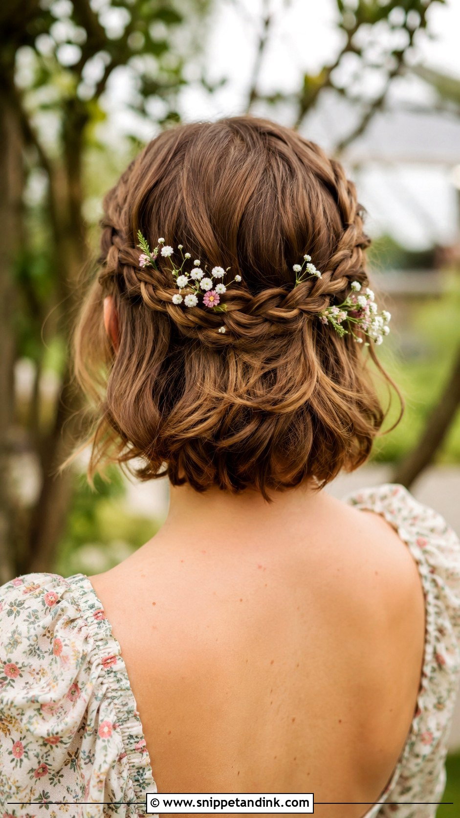 Braided Crown for Short Hair - Snippet and Ink - 30 Wedding Guest Hairstyles for Short Hair