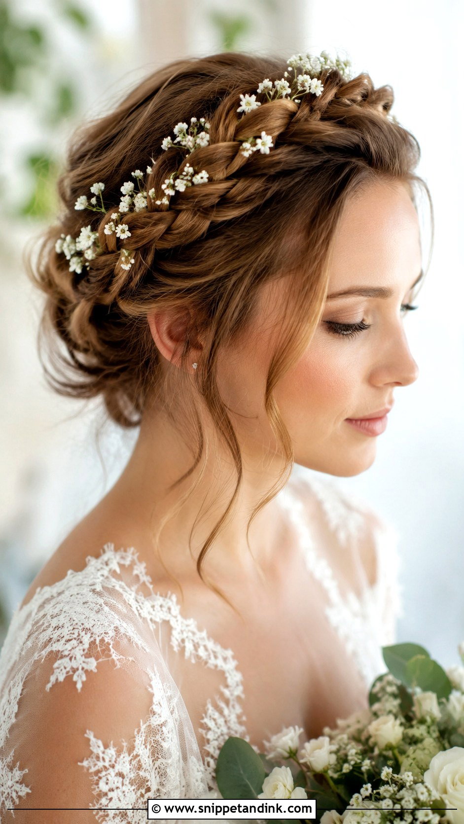 Braided Crown for Short Hair - Snippet and Ink - 20 Hairstyles for Weddings Short Hair