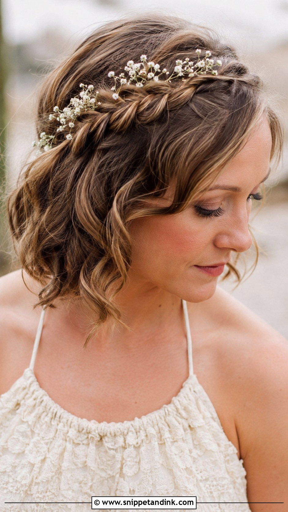 Braided Crown for Short Hair - Snippet and Ink - 20 Short Hair Maid of Honor Hairstyles