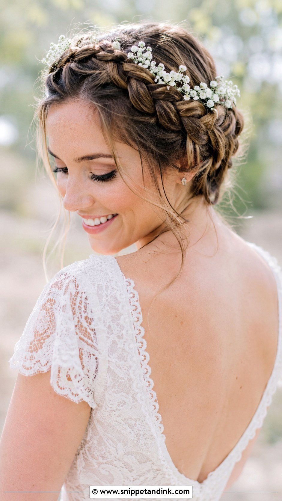 Braided Crown for Short Hair - Snippet and Ink - 25 Hair Styles for Short Hair for Weddings