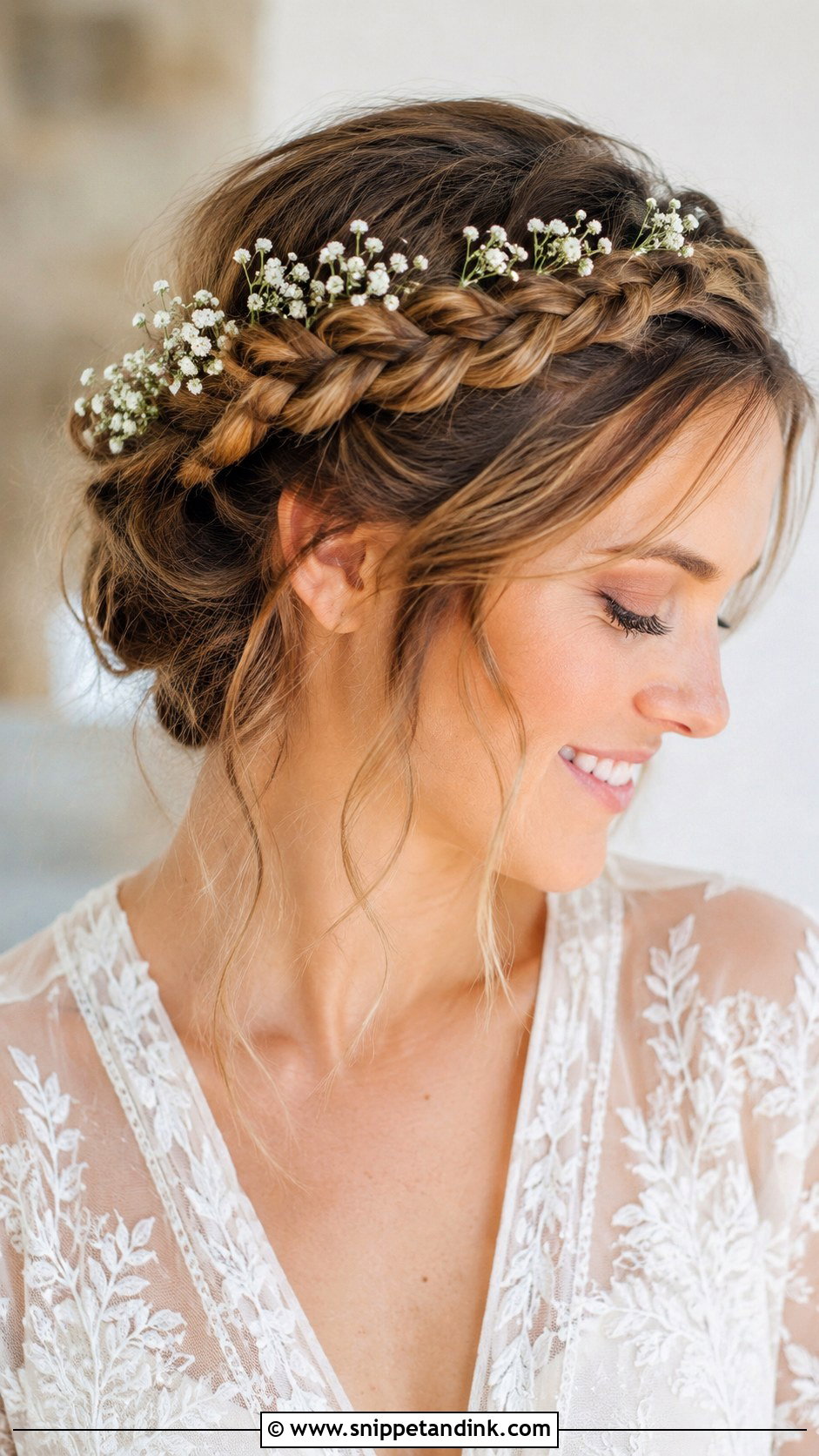Braided Crown for Short Hair - Snippet and Ink - 25 Hair Styles for Short Hair Wedding