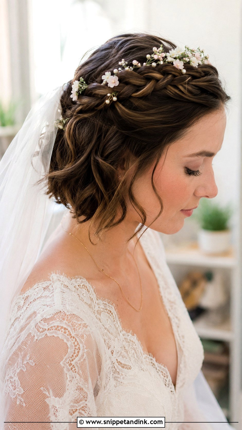 Braided Crown for Short Hair - Snippet and Ink - 20 Cute Wedding Hairstyles for Short Hair