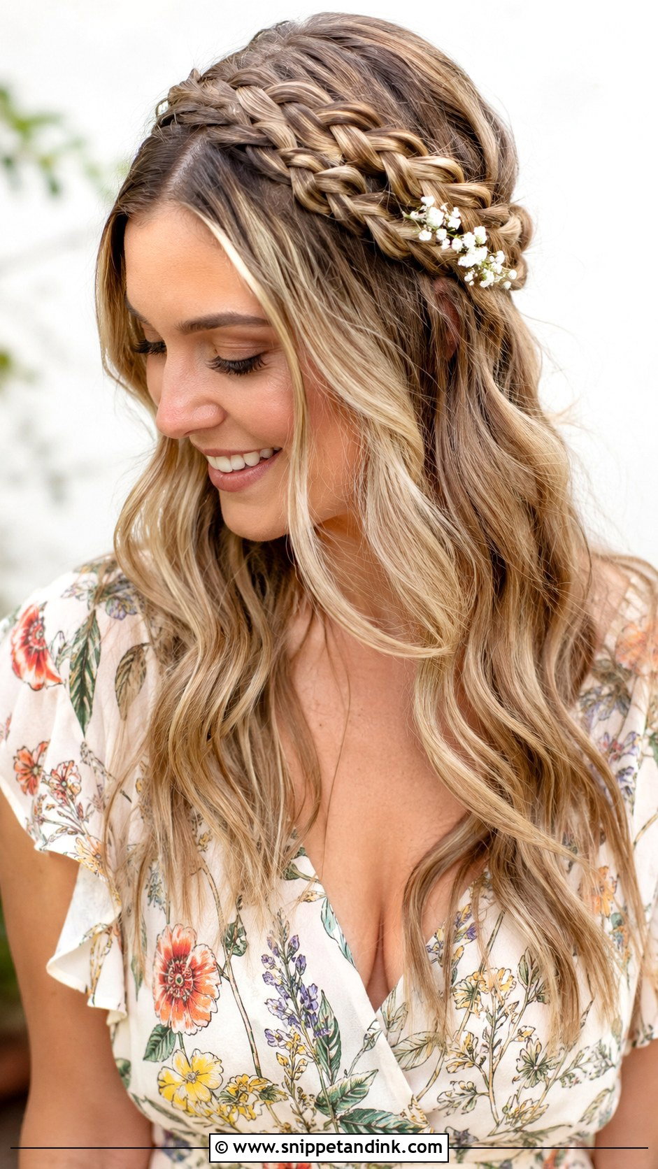 Braided Crown for Wedding Guest - Snippet and Ink - 25 Hair Inspo for Wedding Guest Ideas
