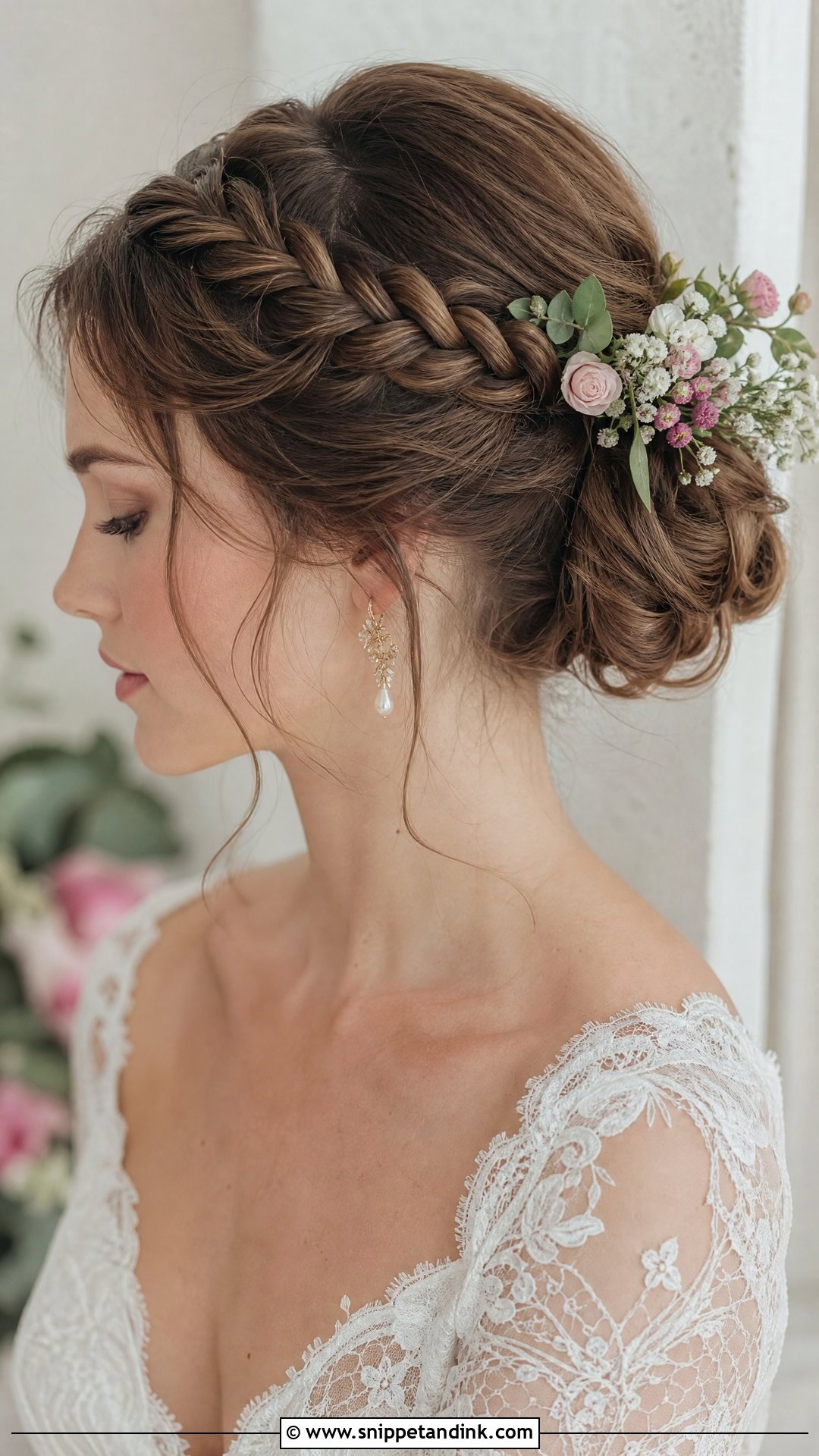 Braided Crown with Low Bun - Snippet and Ink - 20 Simple Wedding Updos for Long Hair
