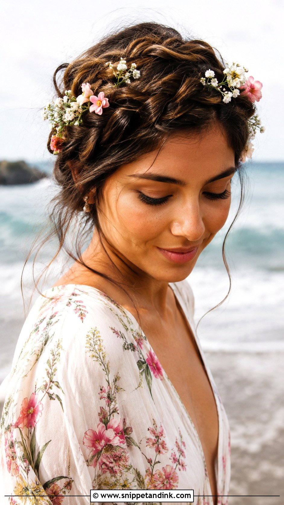 Braided Crown - Snippet and Ink - 20 Beach Wedding Guest Hairstyles
