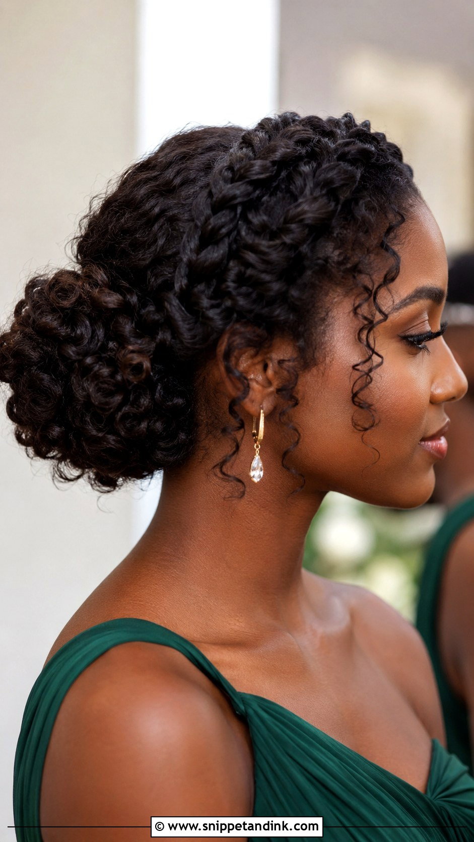 Braided Curly Updo Bridesmaid Hair - Snippet and Ink - 20 Bridesmaid Hair Updo Braid Ideas