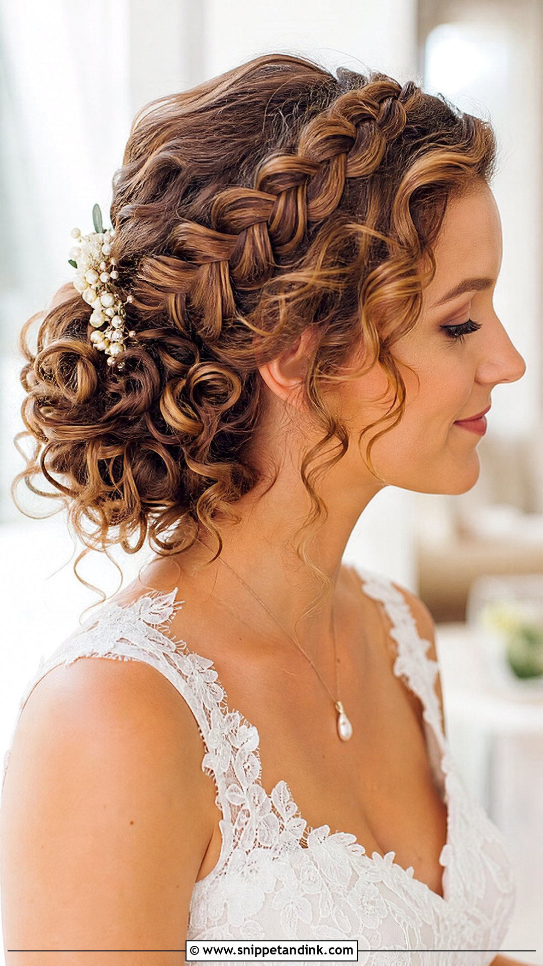 Braided Curly Updo For Wedding - Snippet and Ink - 15 Curly Updo for Wedding Ideas