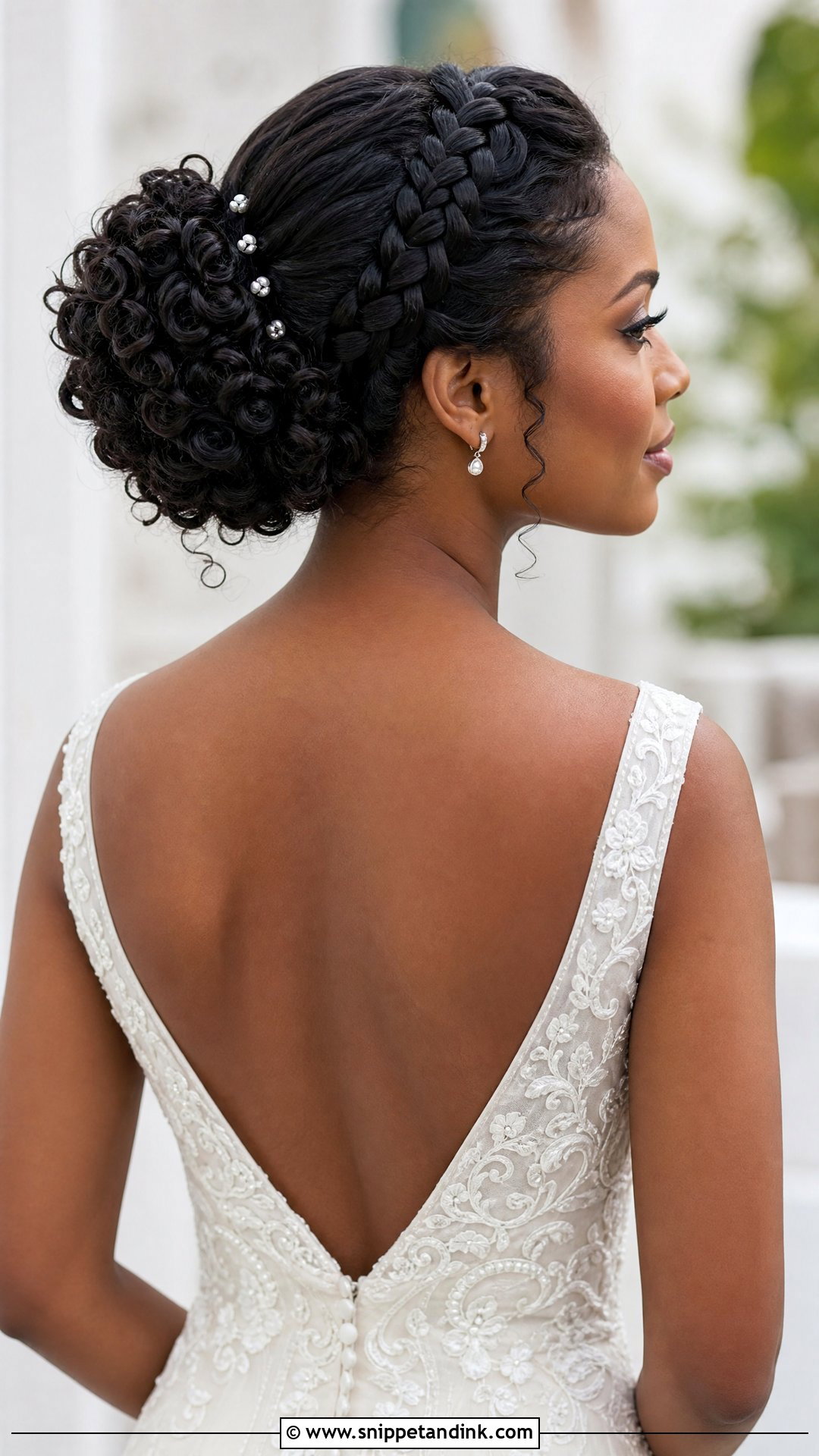 Braided Curly Wedding Updo - Snippet and Ink - 15 Formal Curly Natural Curls Wedding Updo Hairstyles