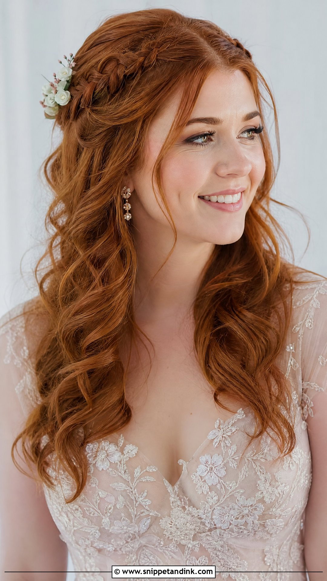 Braided Front Open Hair Wedding Hairstyle - Snippet and Ink - 15 Front Hairstyles for Open Hair Wedding