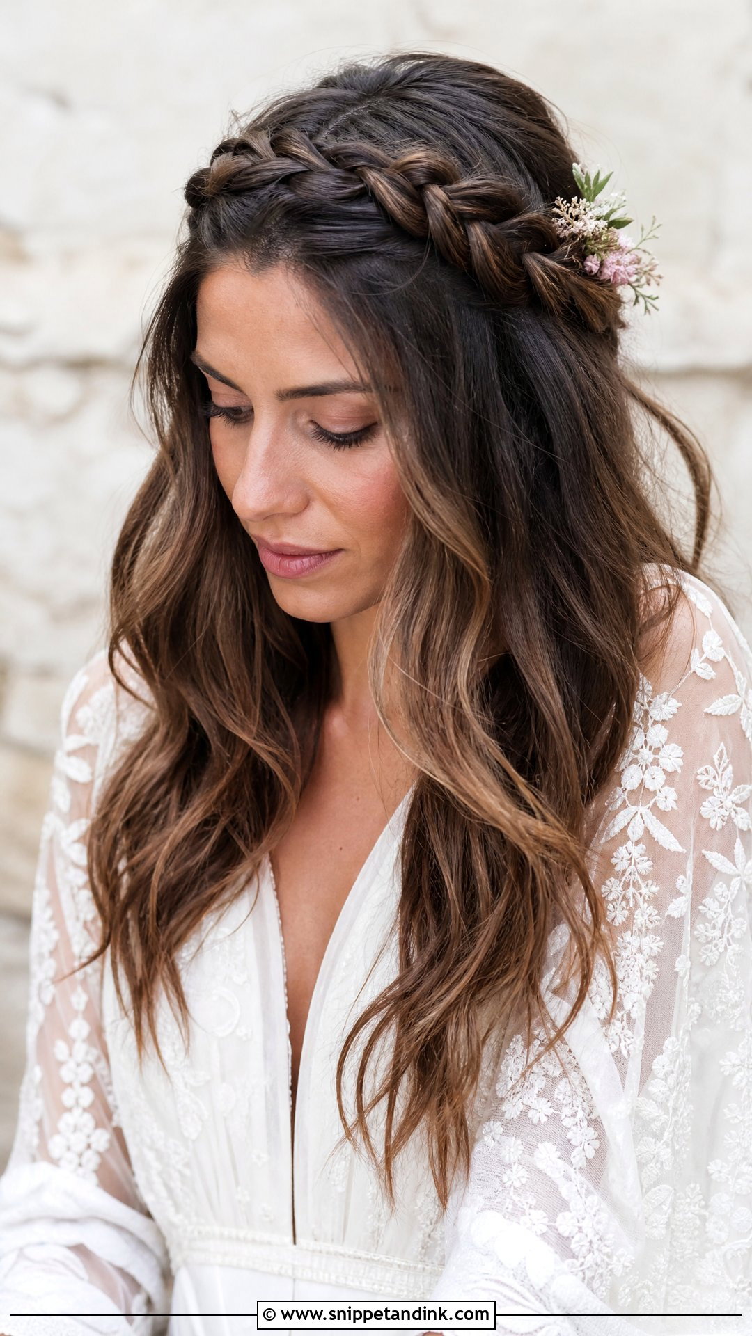 Braided Front for a Boho Bride - Snippet and Ink - 20 Wedding Hair Front Ideas