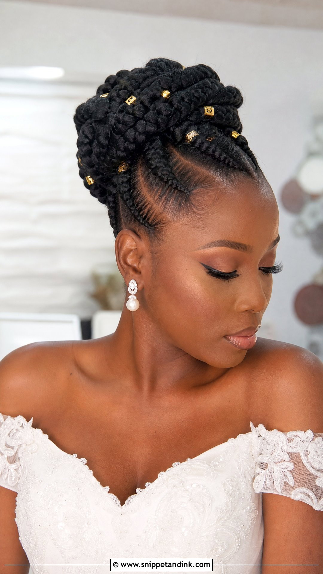 Braided Goddess Updo for Brides - Snippet and Ink - 20 African Bridal Hairstyles