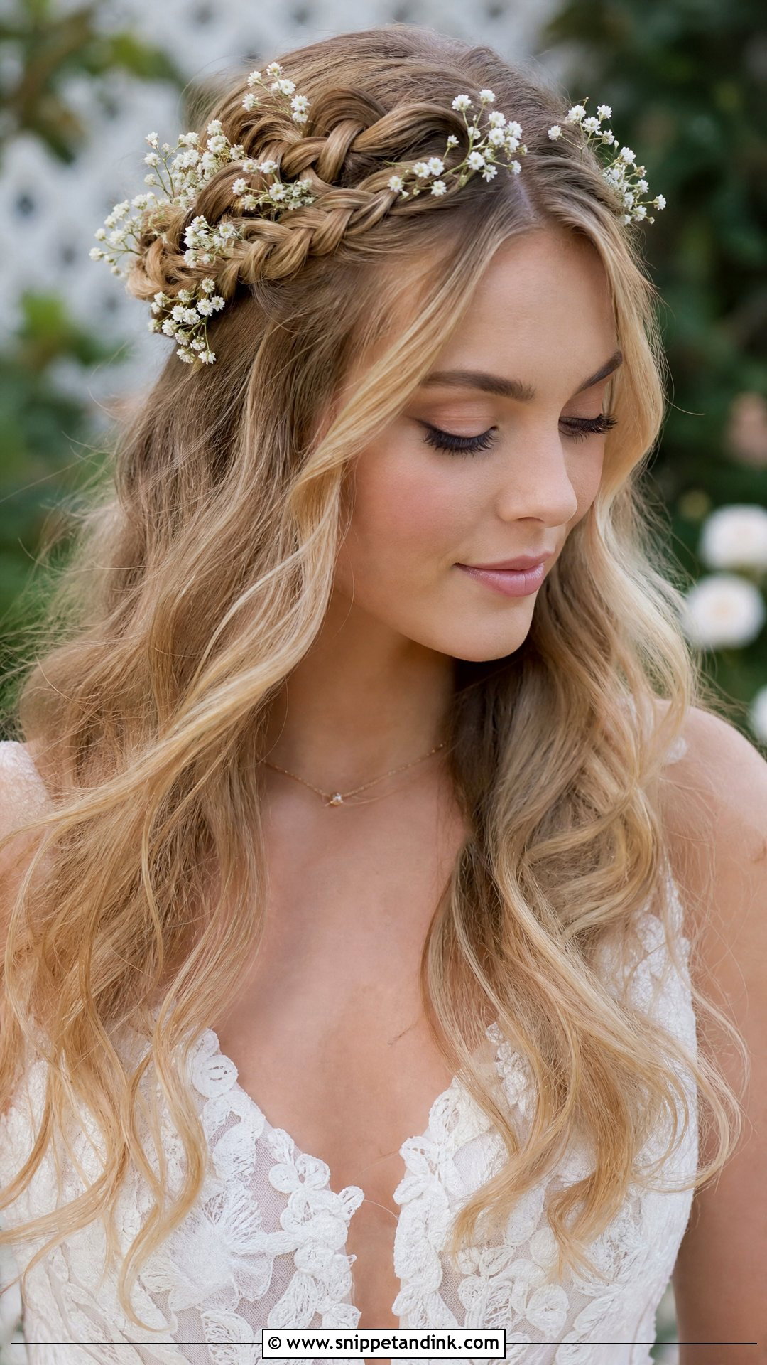 Braided Half Crown Wedding Look - Snippet and Ink - 20 Wedding Hair Braids