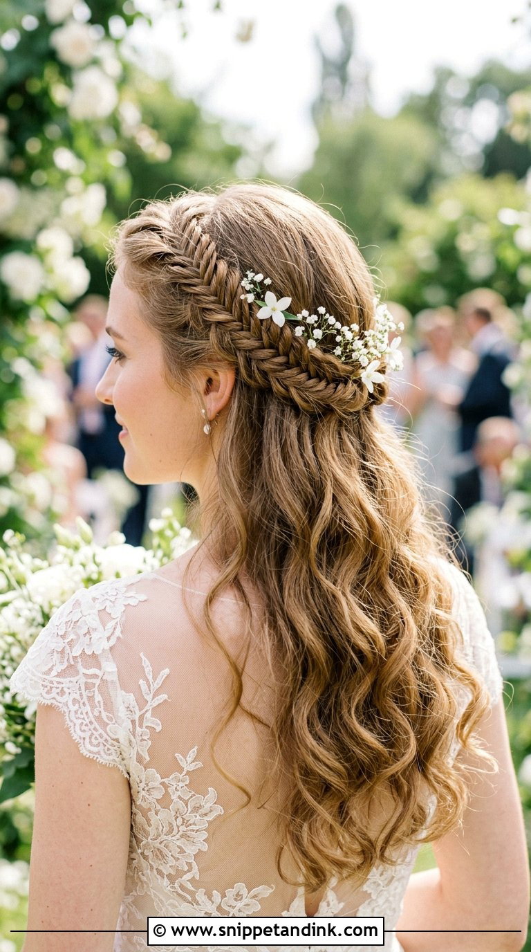 Braided Half Halo for Wedding - Snippet and Ink - 20 Braids Hairstyles for Wedding
