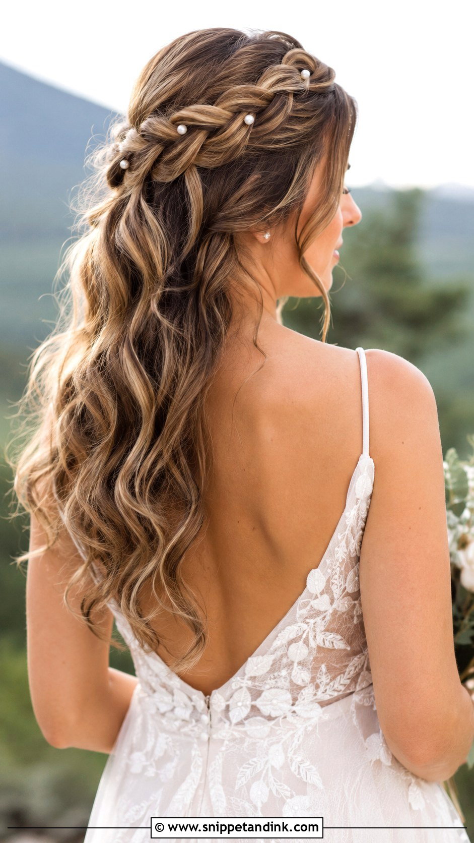 Braided Half Up Bridal Style - Snippet and Ink - 25 Elegant Bridal Hair Ideas