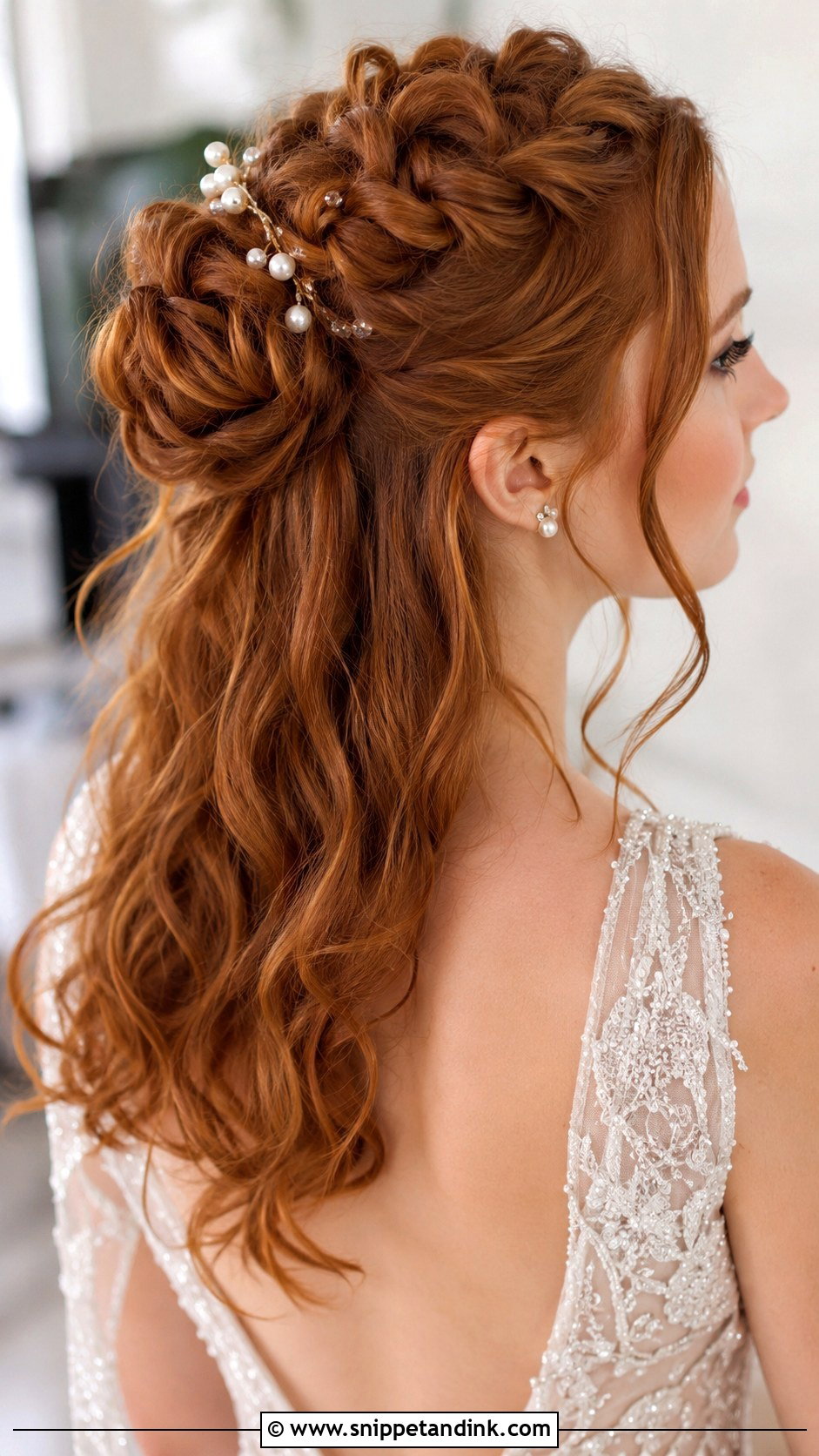 Braided Half Up Bun for Brides - Snippet and Ink - 20 Half-Up Wedding Hair Braid Ideas