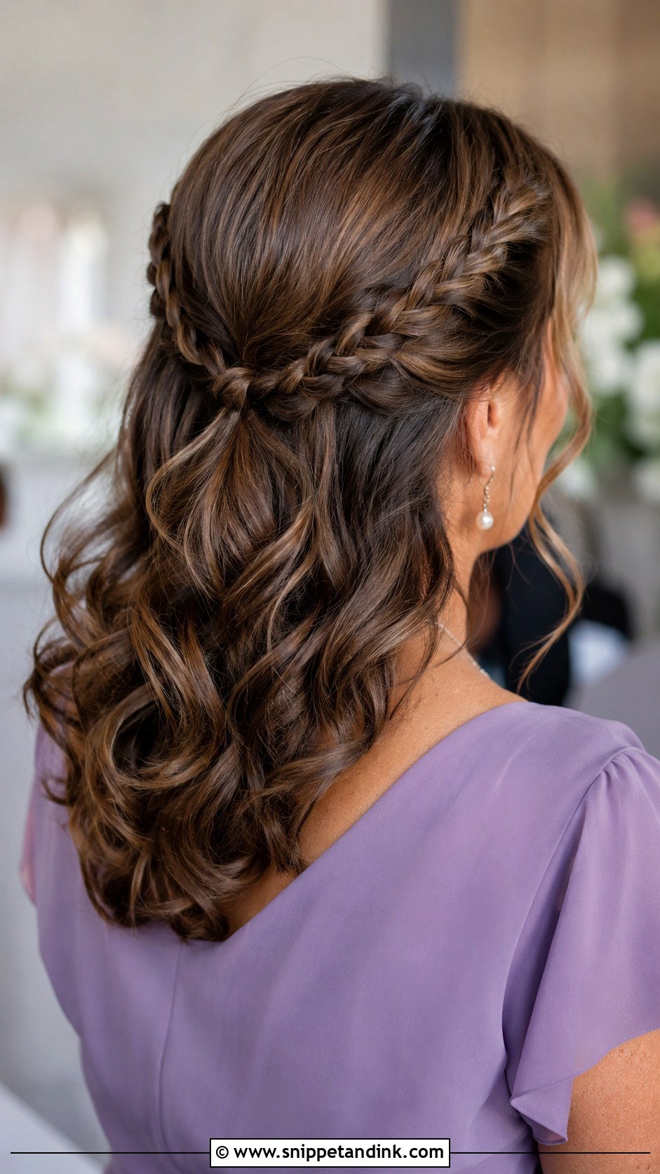 Braided Half Up For Medium Hair - Snippet and Ink - 30 Half-Up Half-Down Mother of Bride Hair Ideas