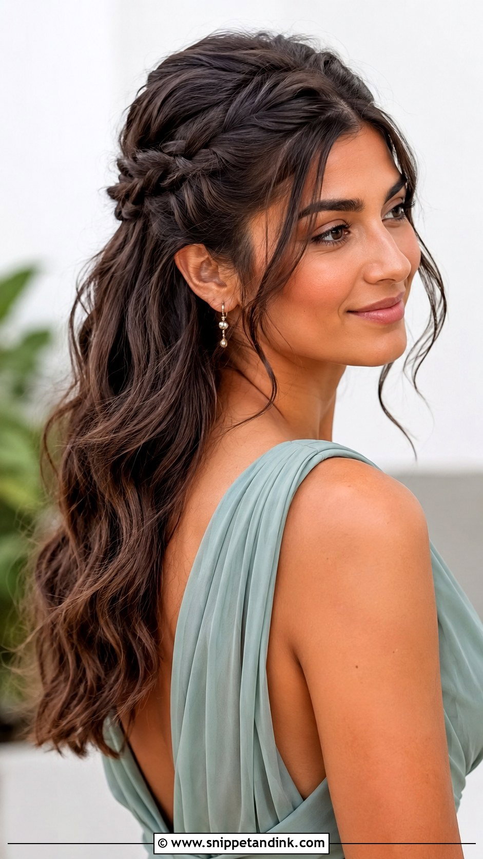 Braided Half Up Hairstyle - Snippet and Ink - 15 Hairstyles for Summer Wedding