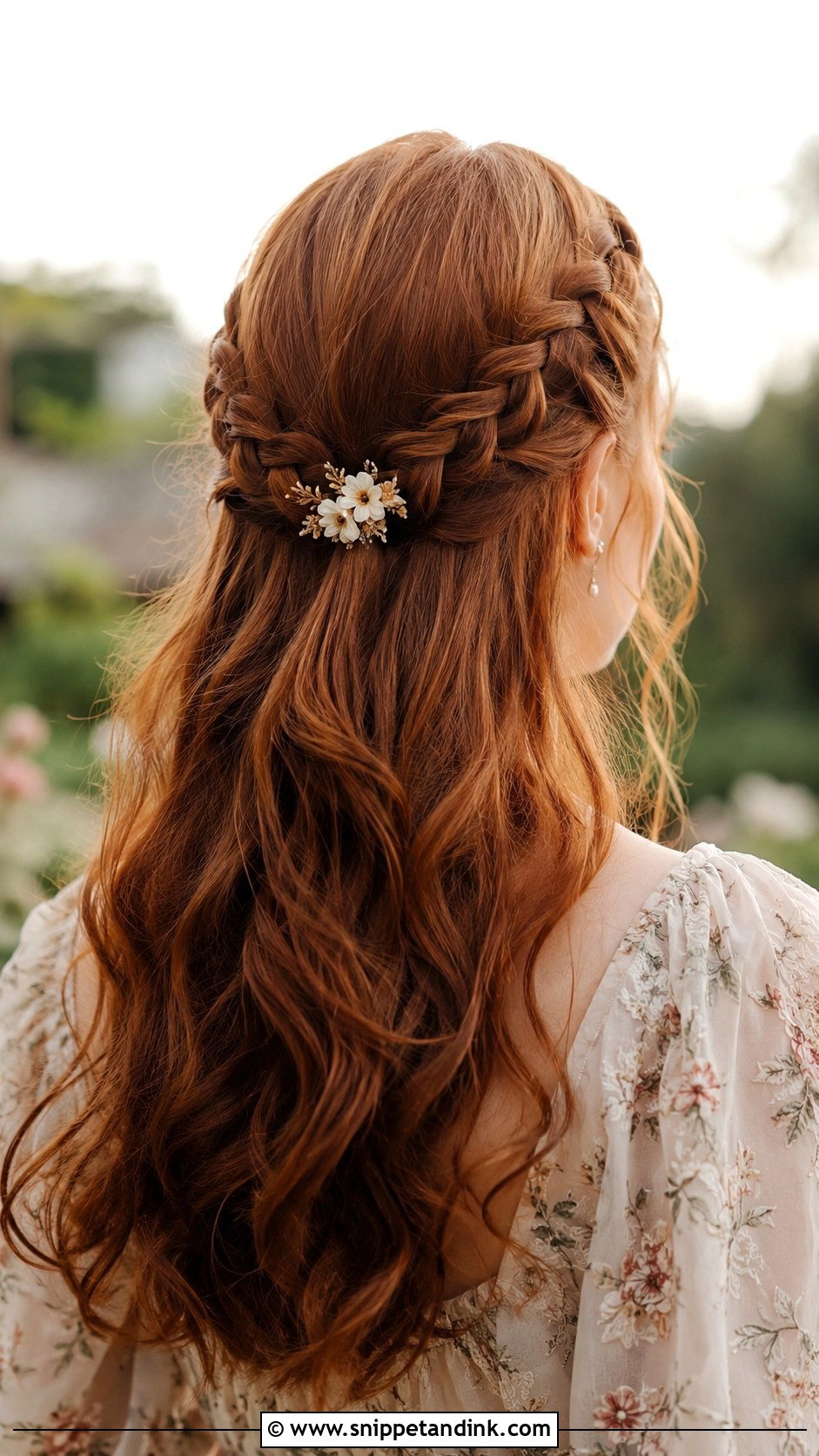 Braided Half Up Half Down - Snippet and Ink - 20 Wedding Guest Braid Hairstyles