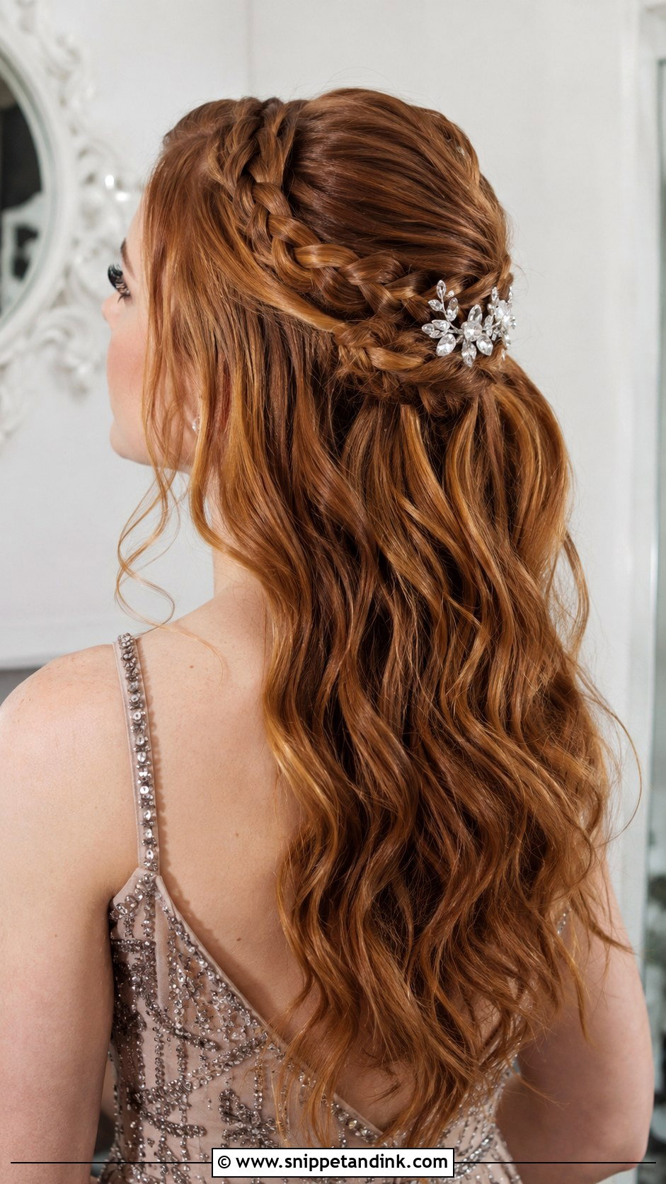Braided Half Up Half Down - Snippet and Ink - 20 Wedding Guest Braids Hairstyles
