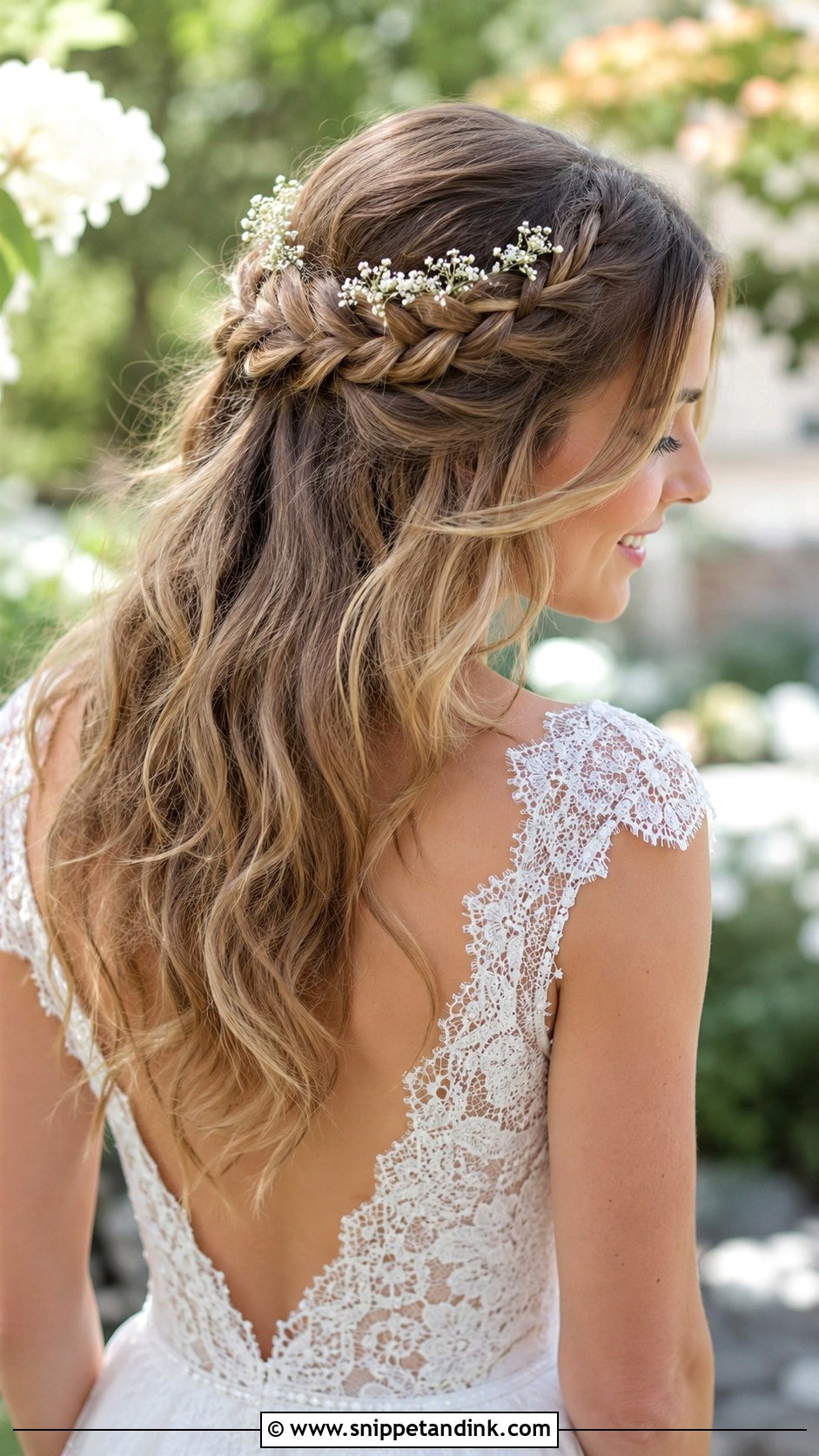 Braided Half Up Half Down Style - Snippet and Ink - 20 Half-Up Half-Down Wedding Hair Styles