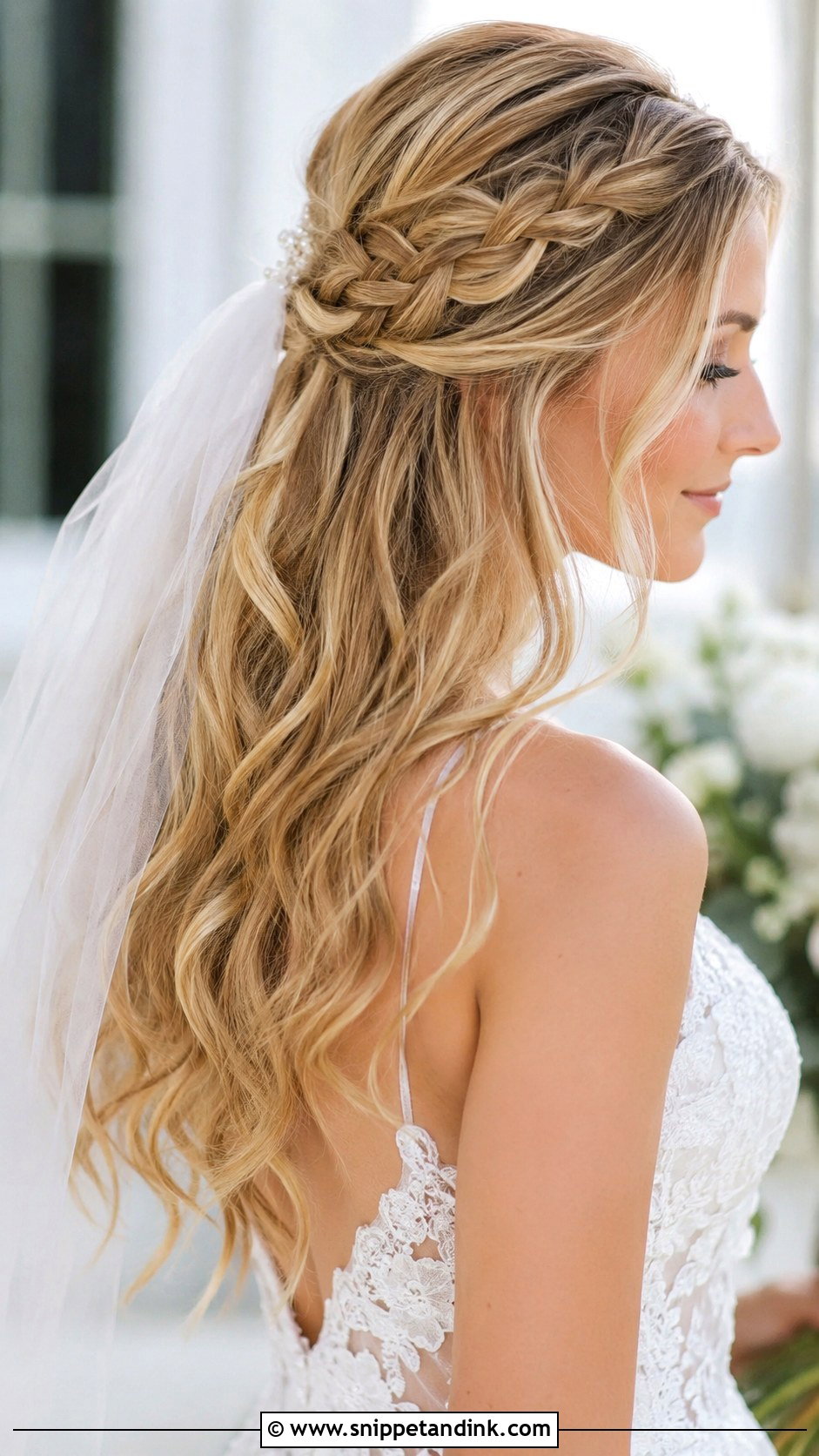 Braided Half Up Half Down Wedding Hairstyle - Snippet and Ink - 20 Braids Hairstyles Wedding