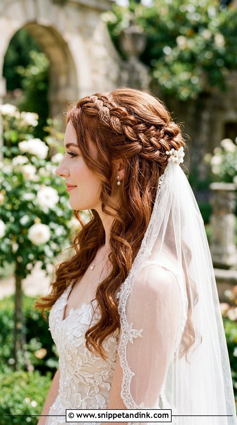 Braided Half Up Half Down for Bride - Snippet and Ink - 20 Braid Hairstyle for Bride Ideas