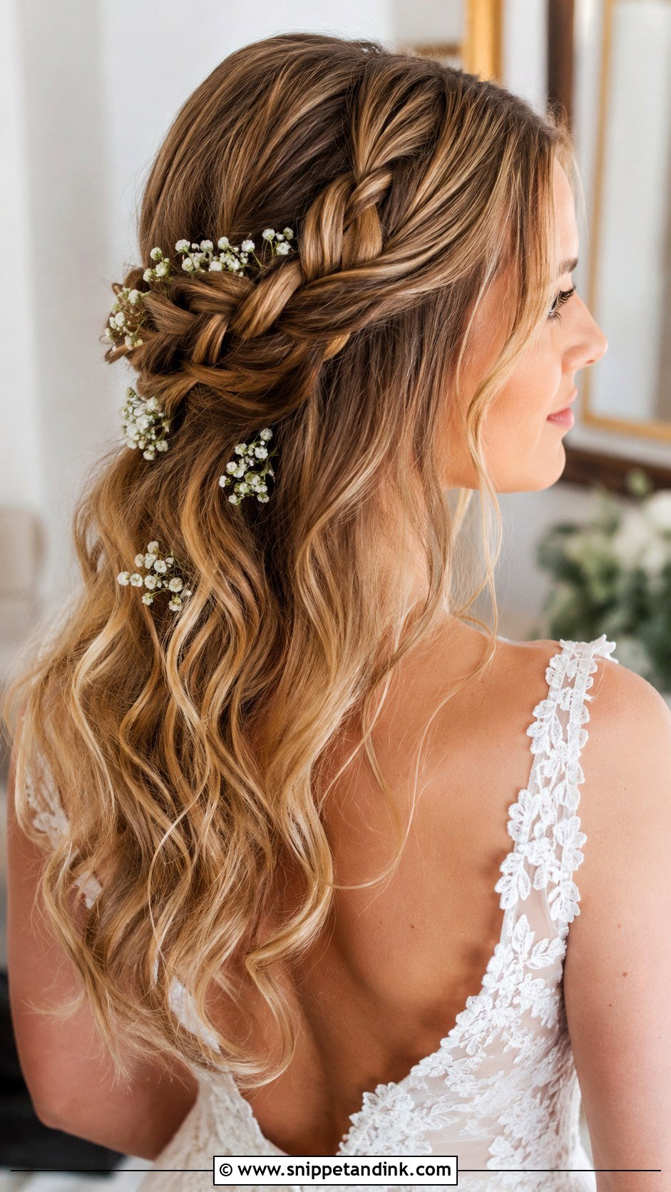 Braided Half Up Half Down for Brides - Snippet and Ink - 20 Bride Half-Up Half-Down Ideas