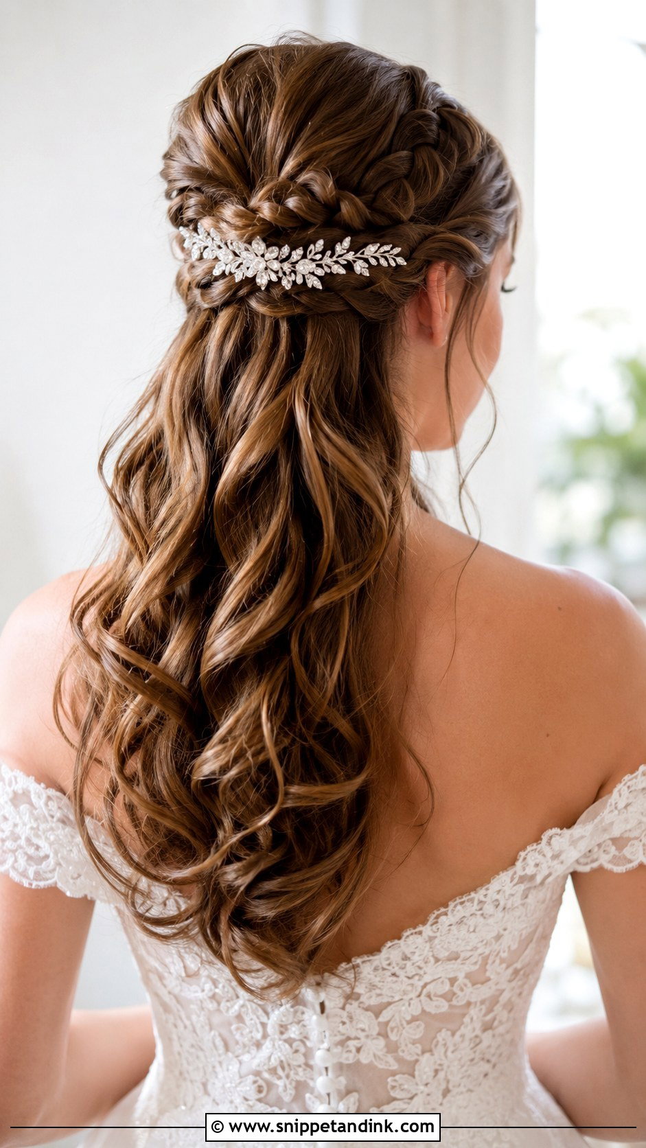 Braided Half Up Half Down with Curls - Snippet and Ink - 25 Wedding Hairstyles with Braids