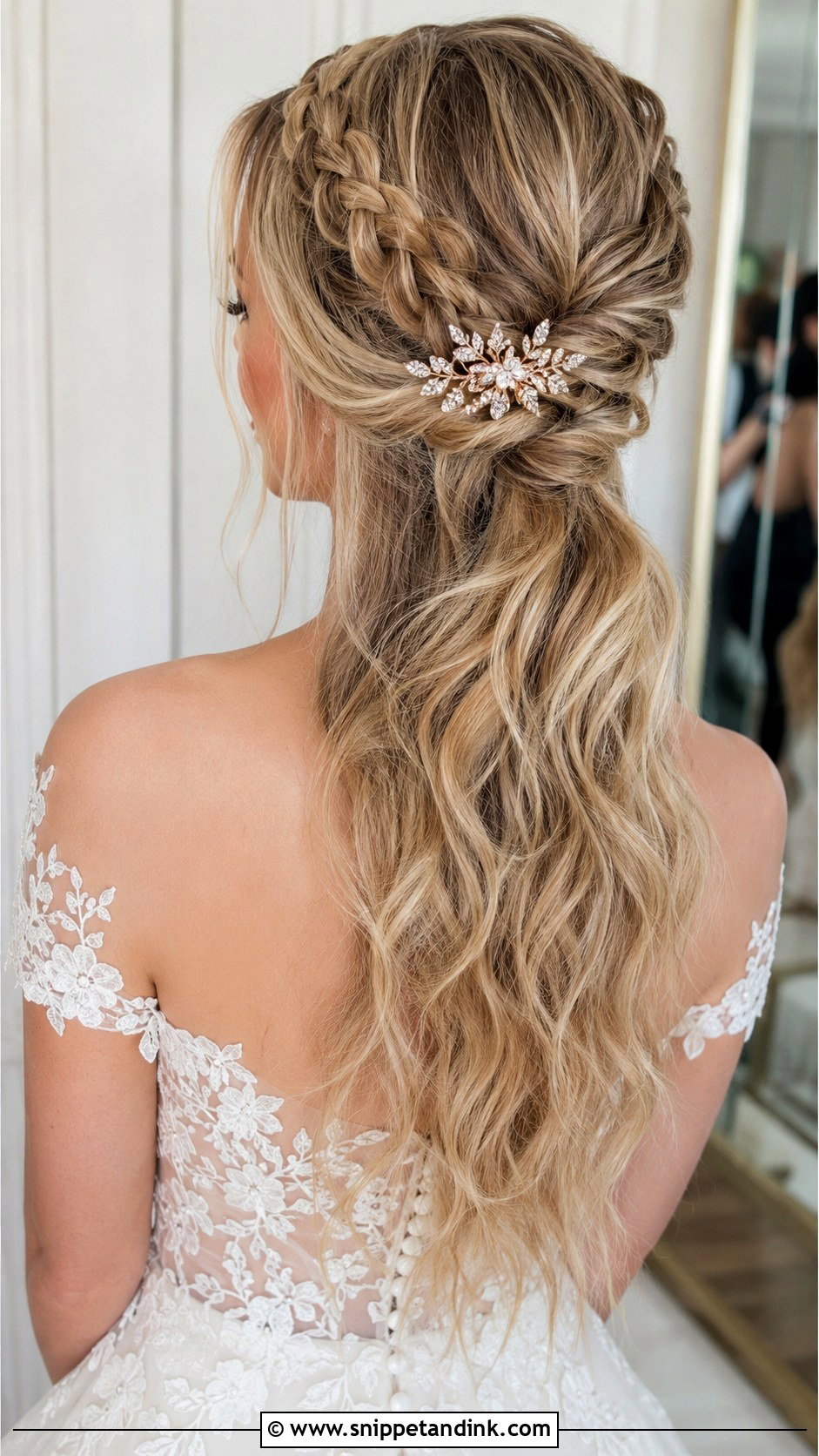 Braided Half Up Half Down - Snippet and Ink - 20 Braid Hairstyle for Wedding Ideas