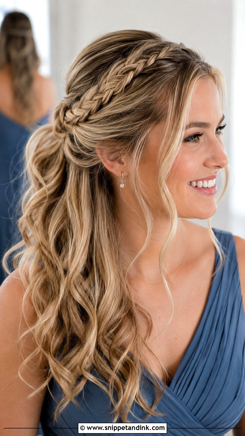 Braided Half Up Ponytail Bridesmaid Hairstyle - Snippet and Ink - 20 Bridesmaid Hairstyles with Braids
