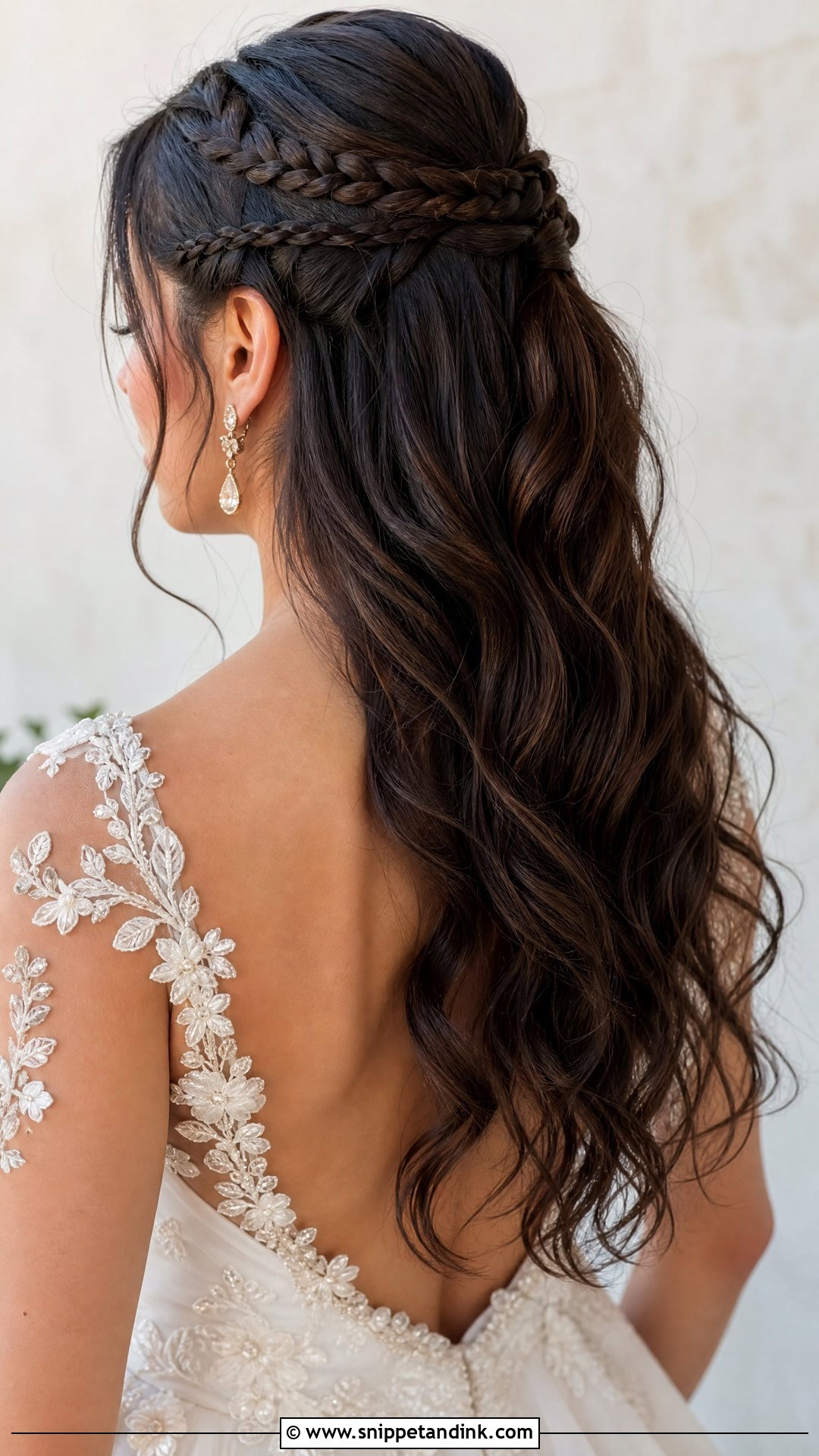 Braided Half Up Ponytail Wedding Look - Snippet and Ink - 20 Half-Up Ponytail Wedding Ideas