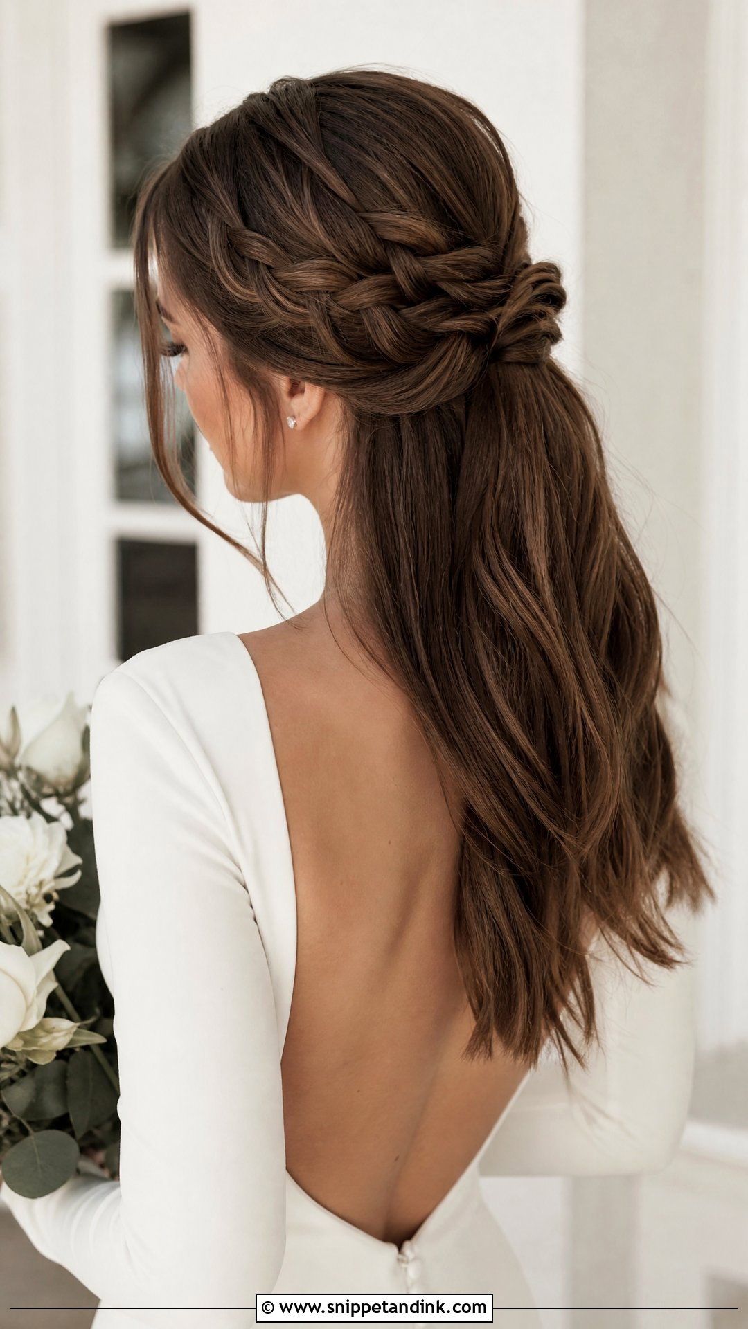 Braided Half Up Ponytail - Snippet and Ink - 20 Half-Up Braid Bridal Hair Ideas