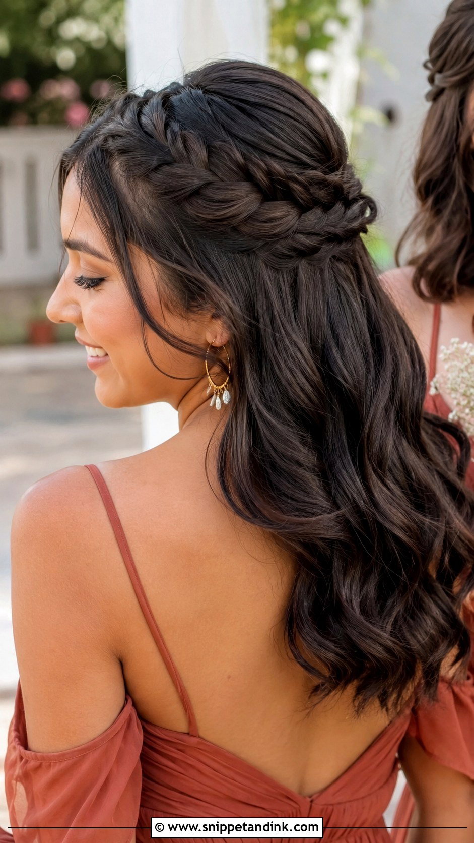 Braided Half Up Style - Snippet and Ink - 20 Medium Maid of Honor Hairstyles