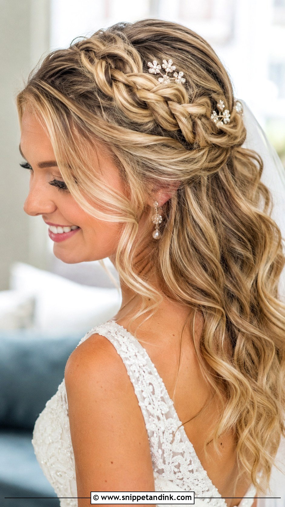Braided Half Up Updo for Weddings - Snippet and Ink - 20 Half-Up Wedding Hair Braid Ideas